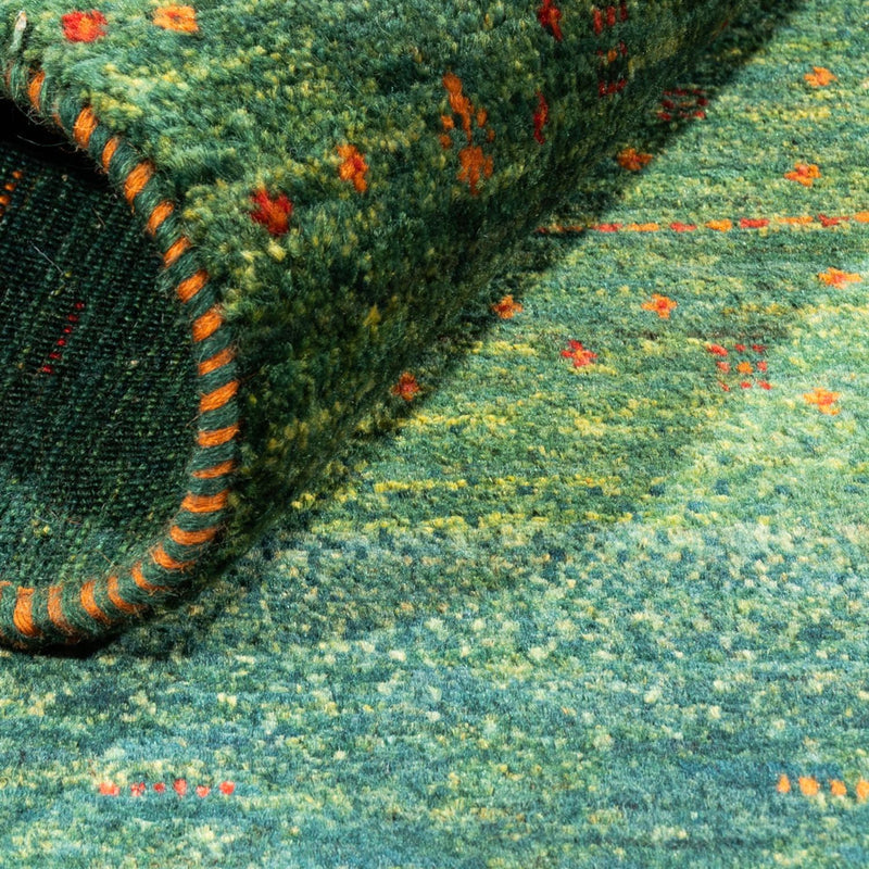 Alfombra Gabbeh - Loribaft Persa - 110 x 82 cm - verde