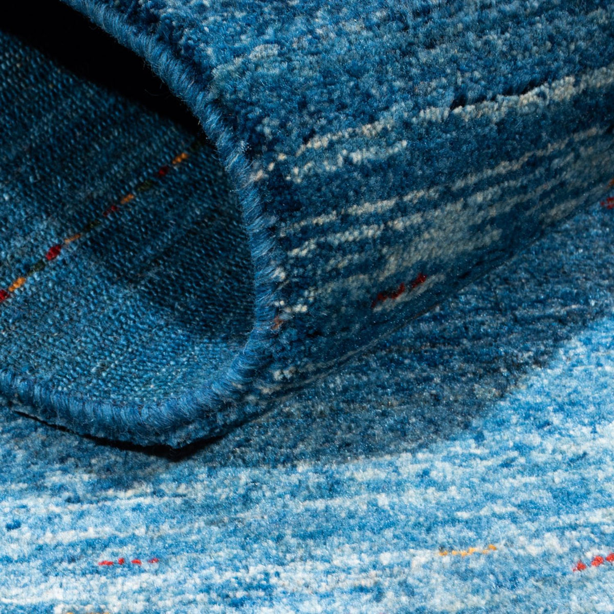 Alfombra Gabbeh - Loribaft Persa - 132 x 84 cm - azul