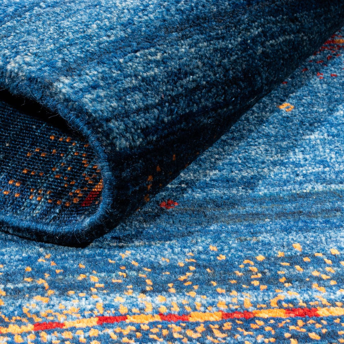 Alfombra Gabbeh - Loribaft Persa - 136 x 85 cm - azul