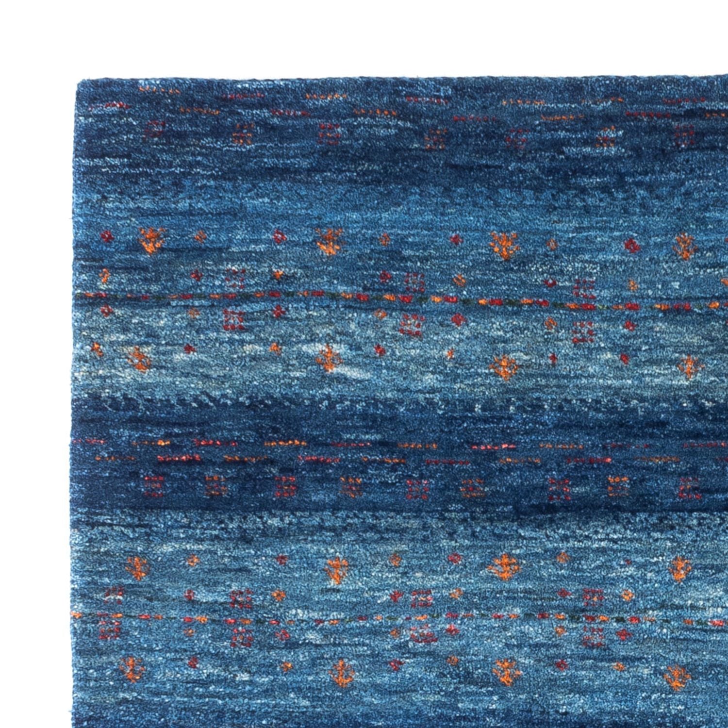 Alfombra Gabbeh - Loribaft Persa - 112 x 100 cm - azul