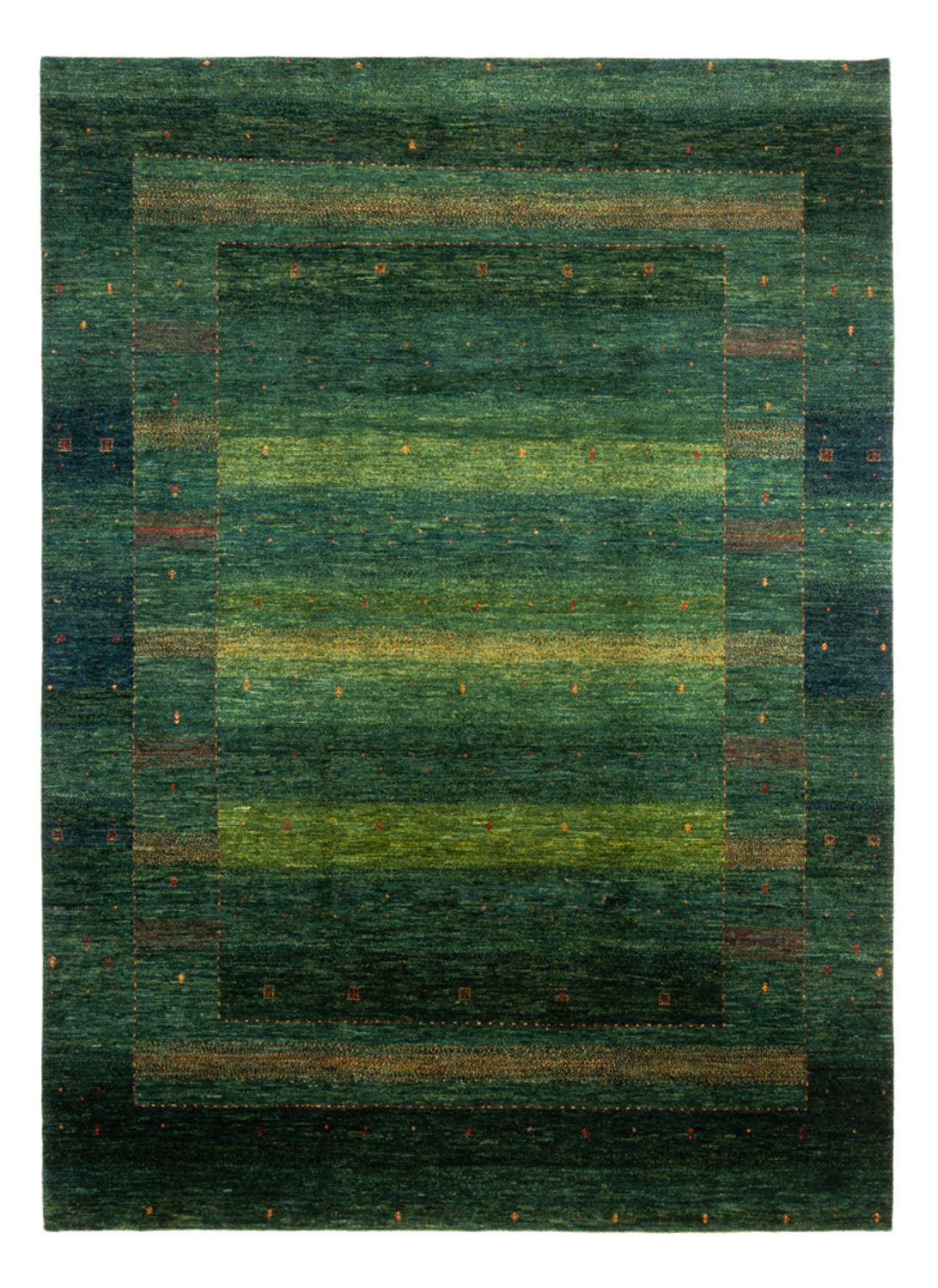 Alfombra Gabbeh - Loribaft Persa - 314 x 233 cm - verde
