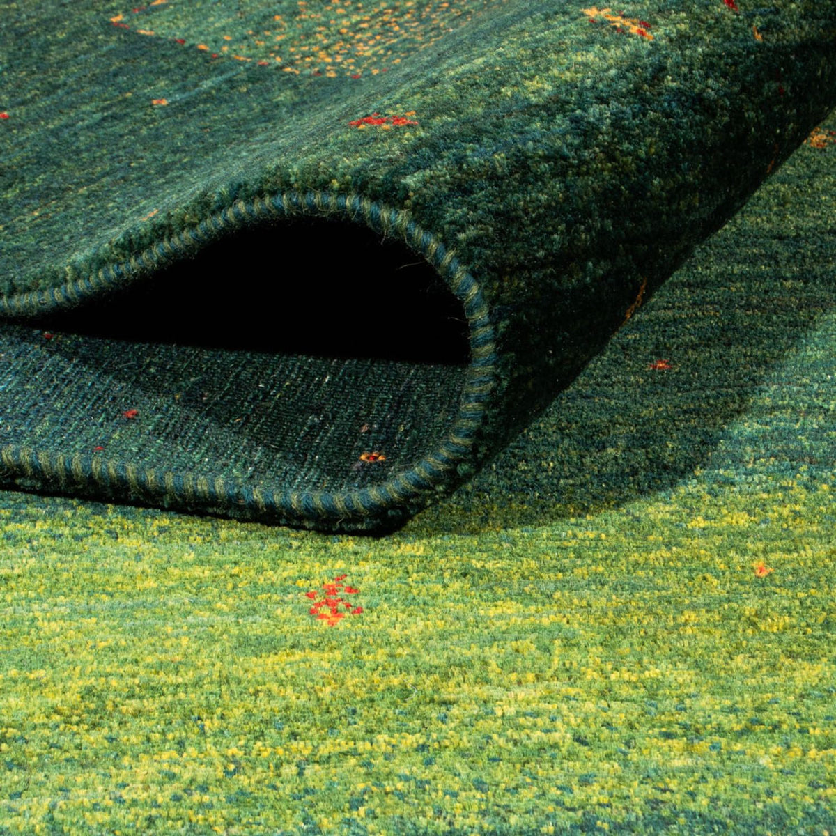 Alfombra Gabbeh - Loribaft Persa - 314 x 233 cm - verde