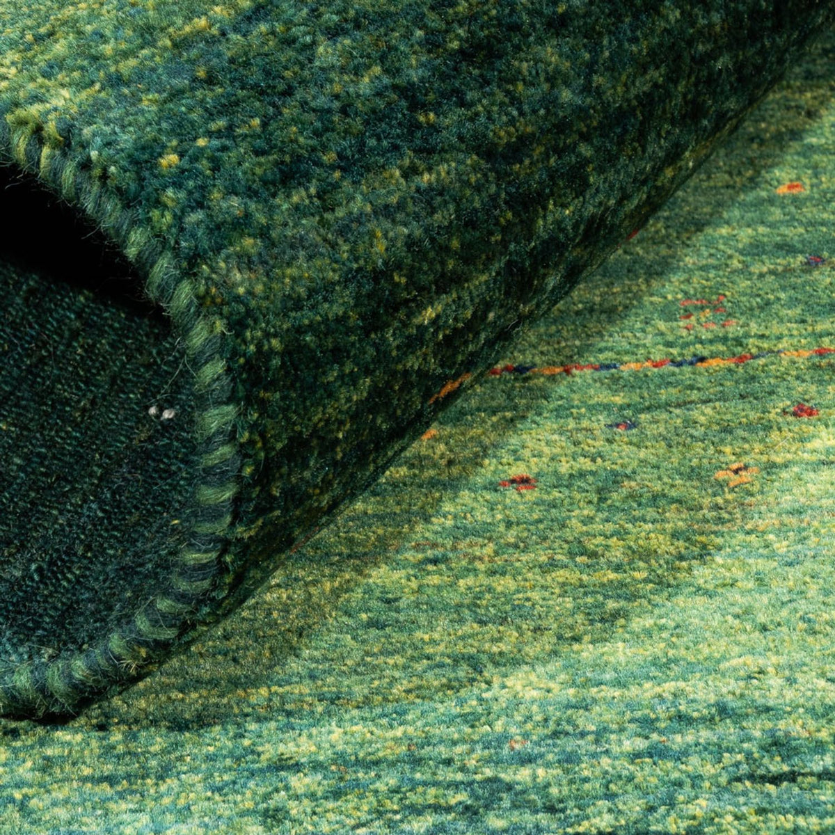 Alfombra Gabbeh - Loribaft Persa - 125 x 81 cm - verde