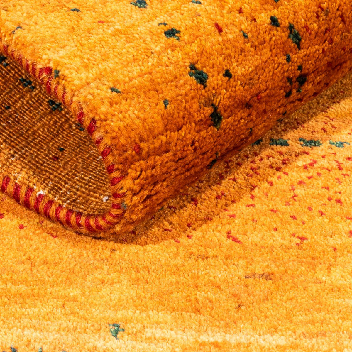 Alfombra Gabbeh - Loribaft Persa - 98 x 81 cm - oro