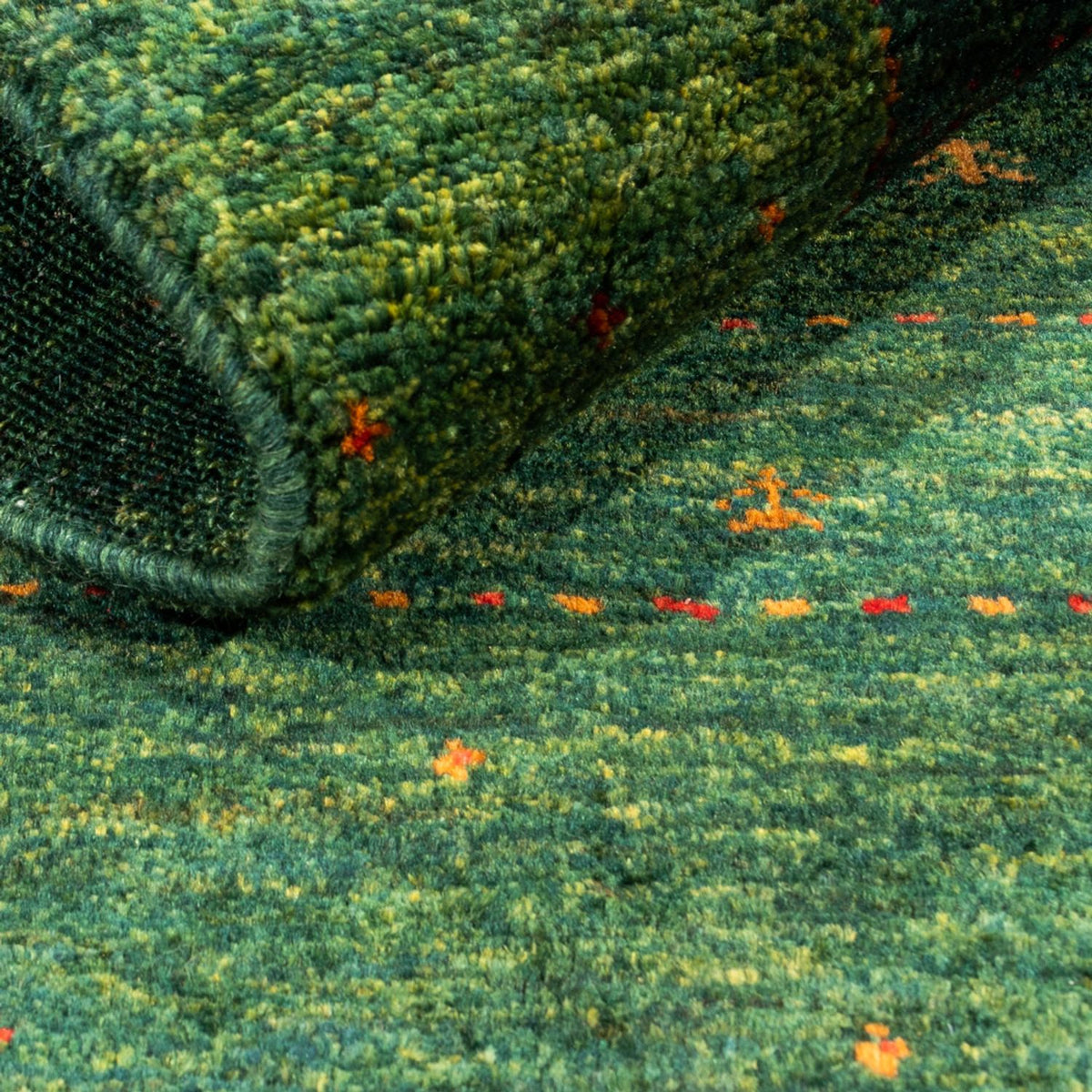 Alfombra Gabbeh - Loribaft Persa - 118 x 82 cm - verde
