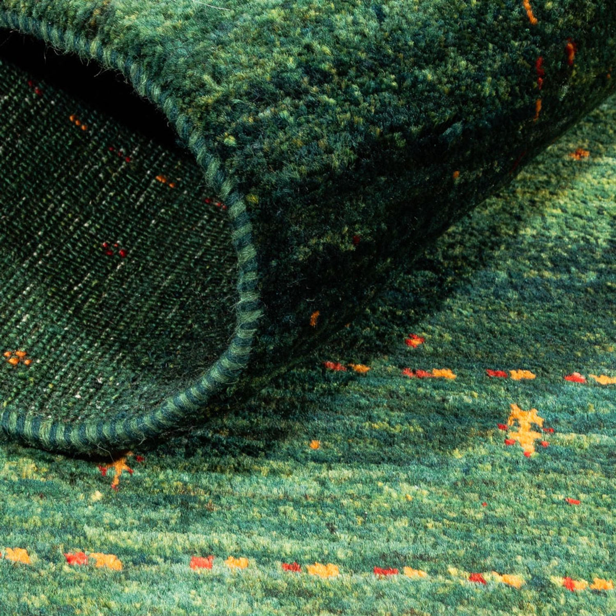 Alfombra Gabbeh - Loribaft Persa - 119 x 86 cm - verde