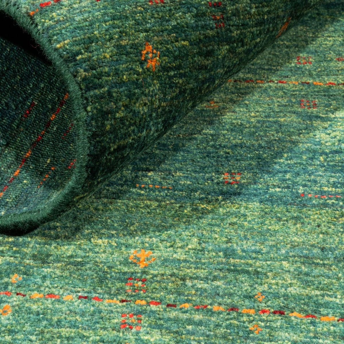 Alfombra Gabbeh - Loribaft Persa - 127 x 82 cm - verde