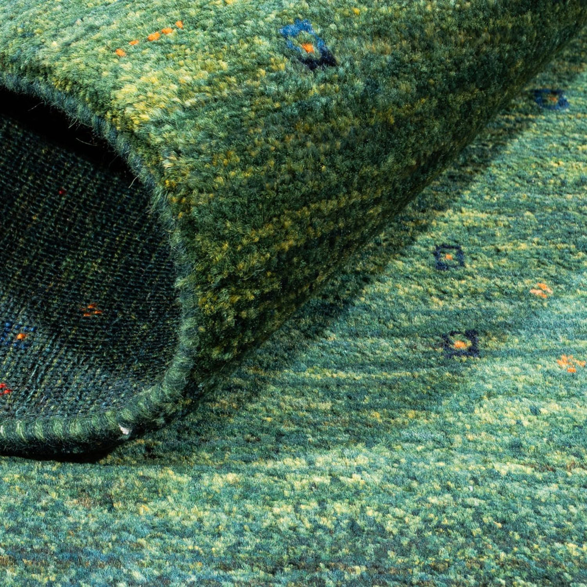 Alfombra Gabbeh - Loribaft Persa - 107 x 78 cm - verde