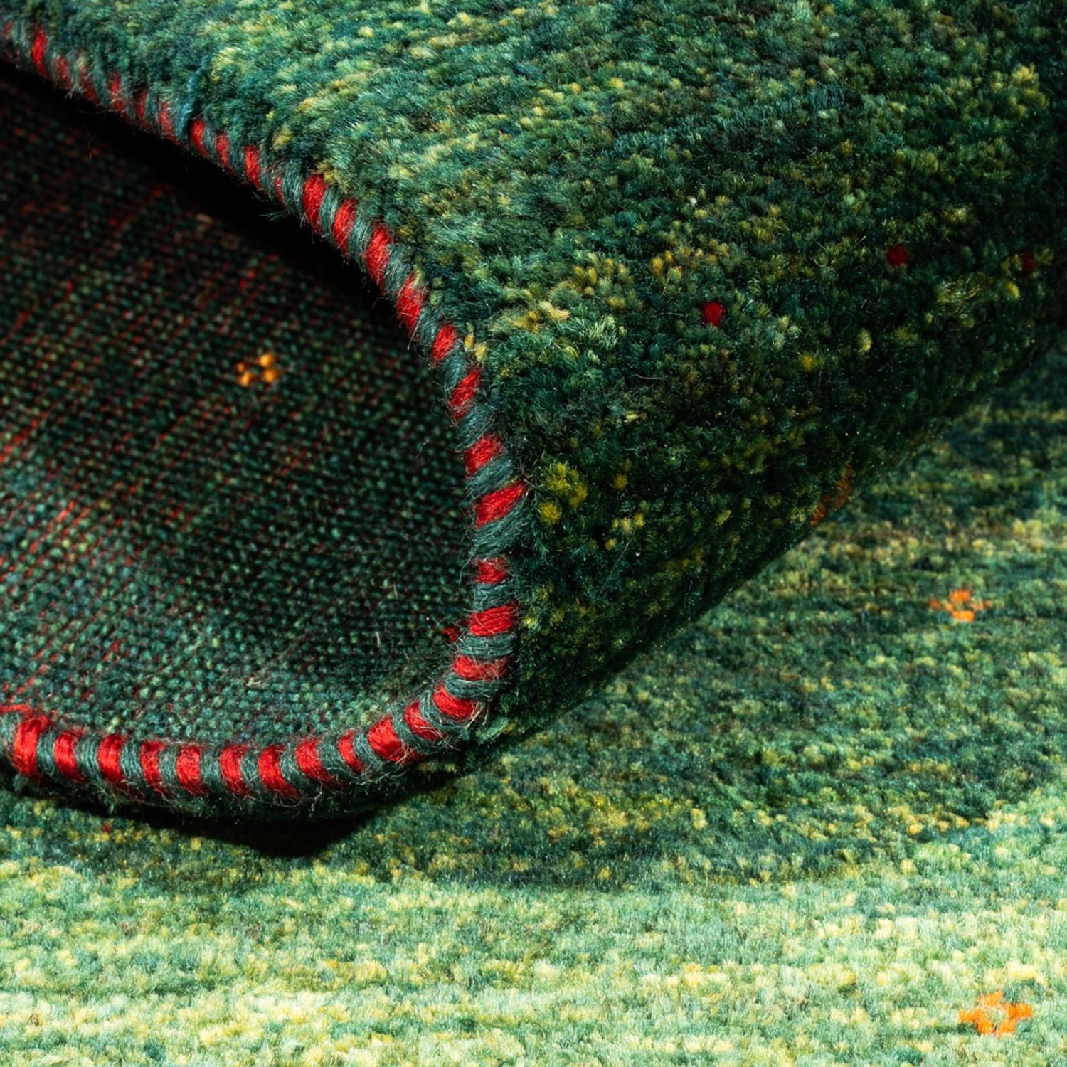 Alfombra Gabbeh - Loribaft Persa - 146 x 88 cm - verde