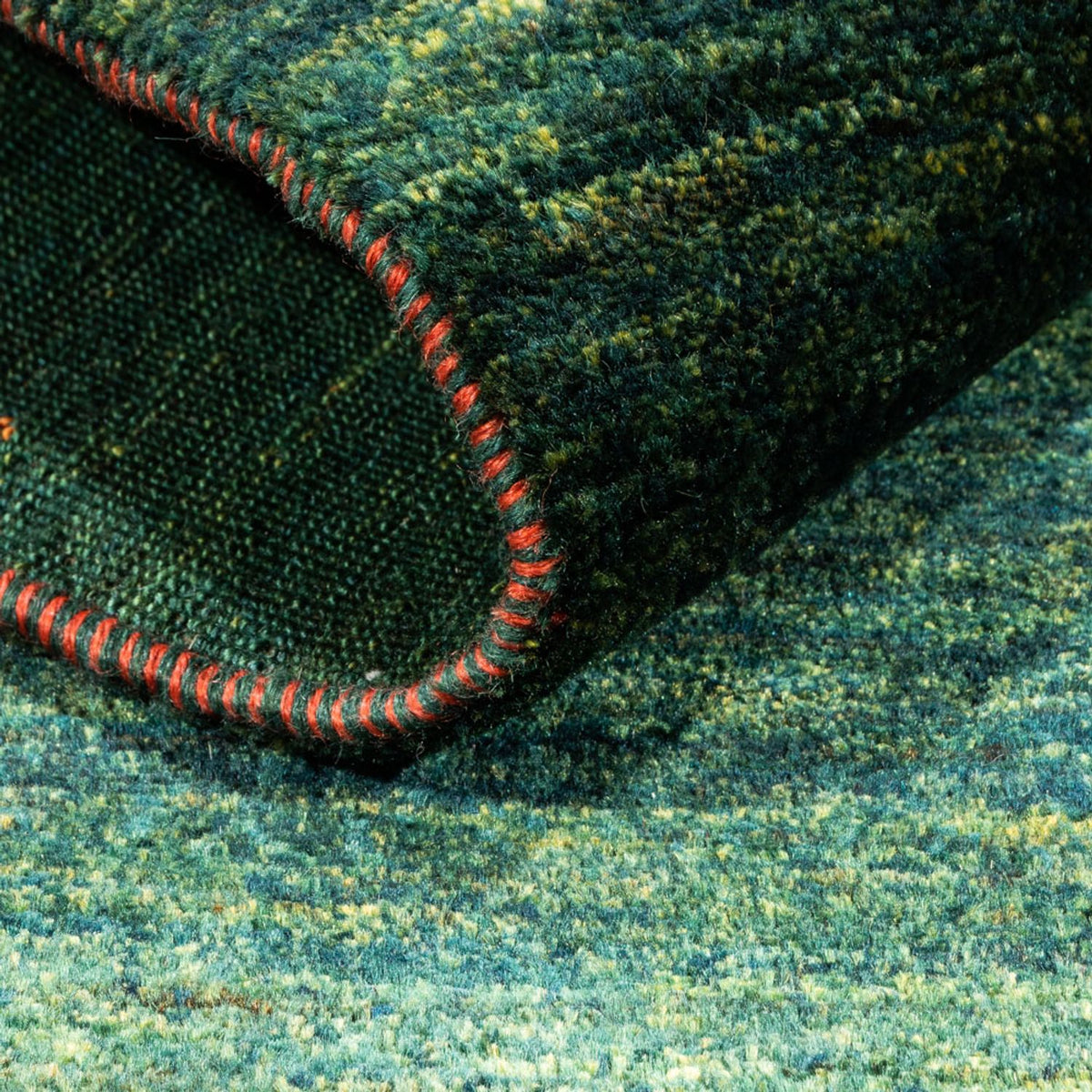 Alfombra Gabbeh - Loribaft Persa - 162 x 132 cm - verde