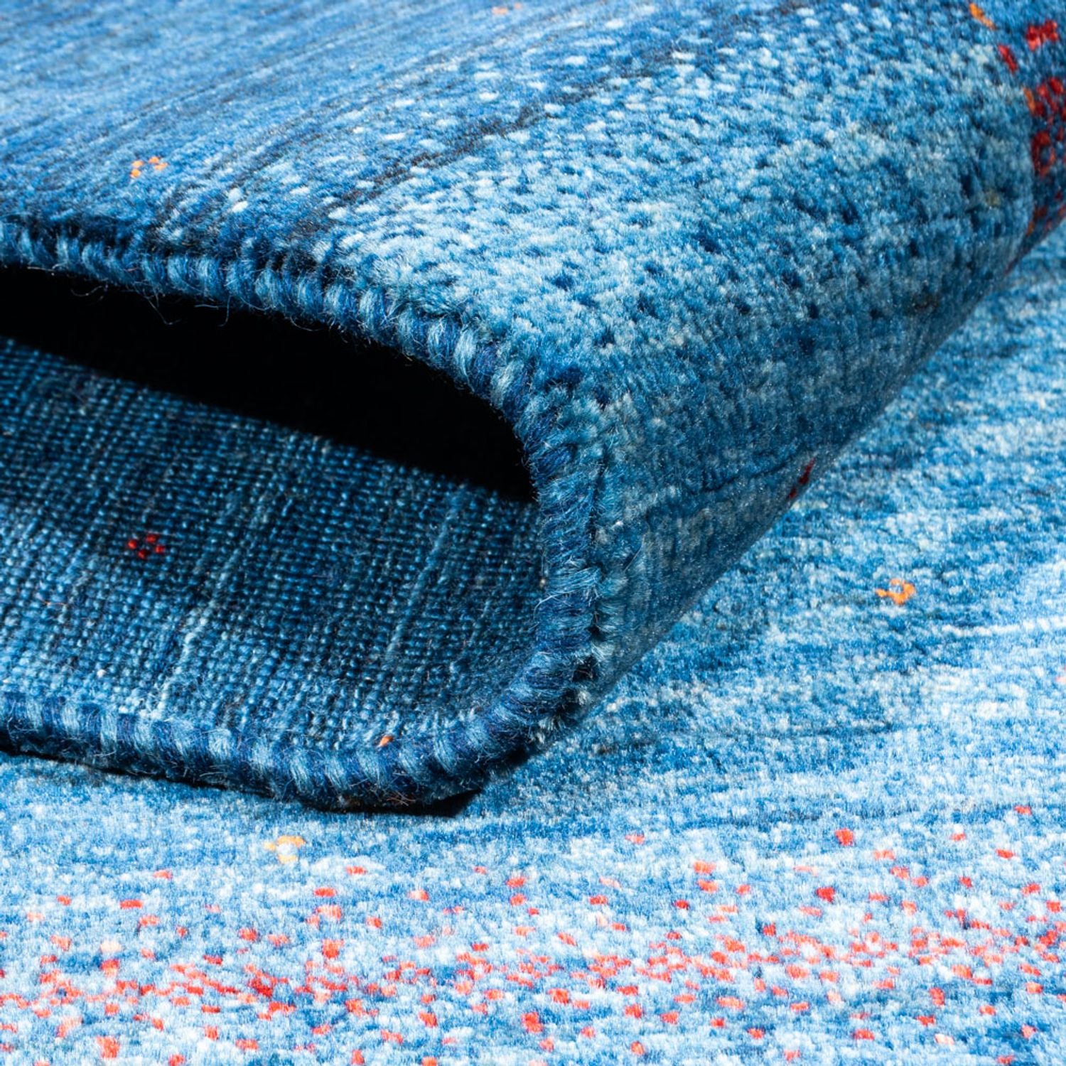 Alfombra Gabbeh - Loribaft Persa - 168 x 118 cm - azul