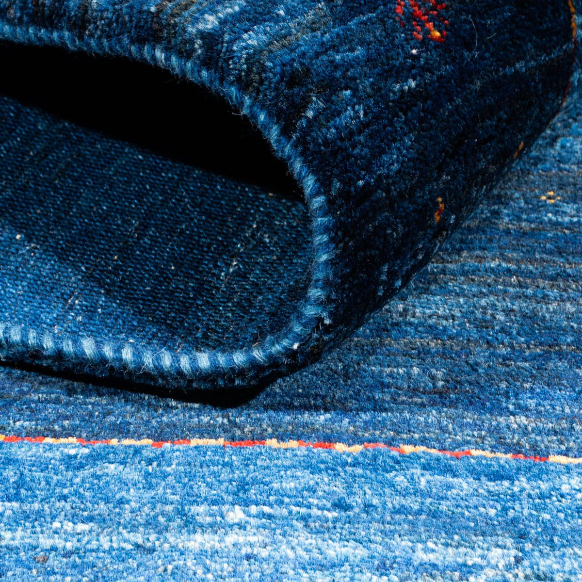 Alfombra Gabbeh - Loribaft Persa - 162 x 120 cm - azul