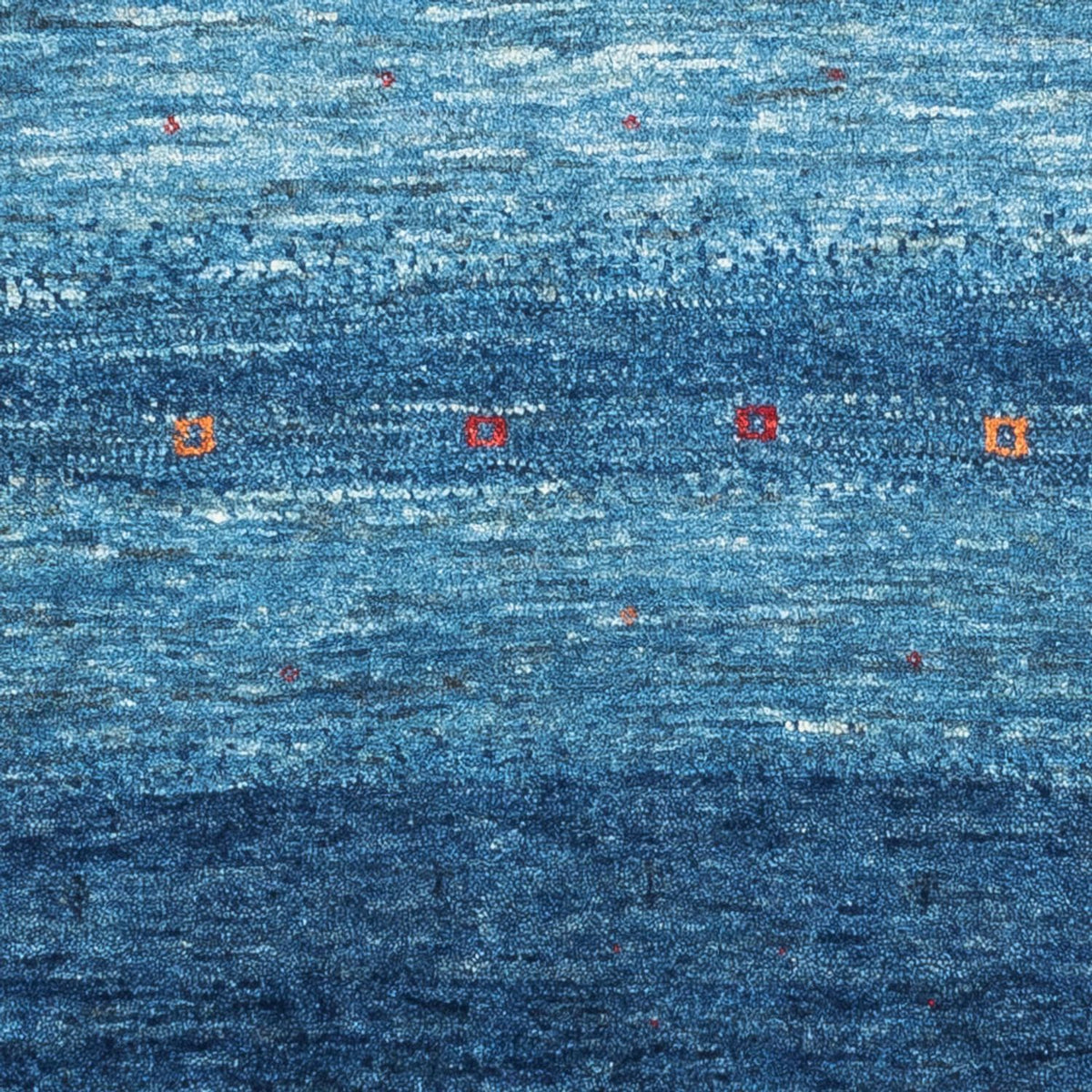 Alfombra Gabbeh - Loribaft Persa - 108 x 88 cm - azul