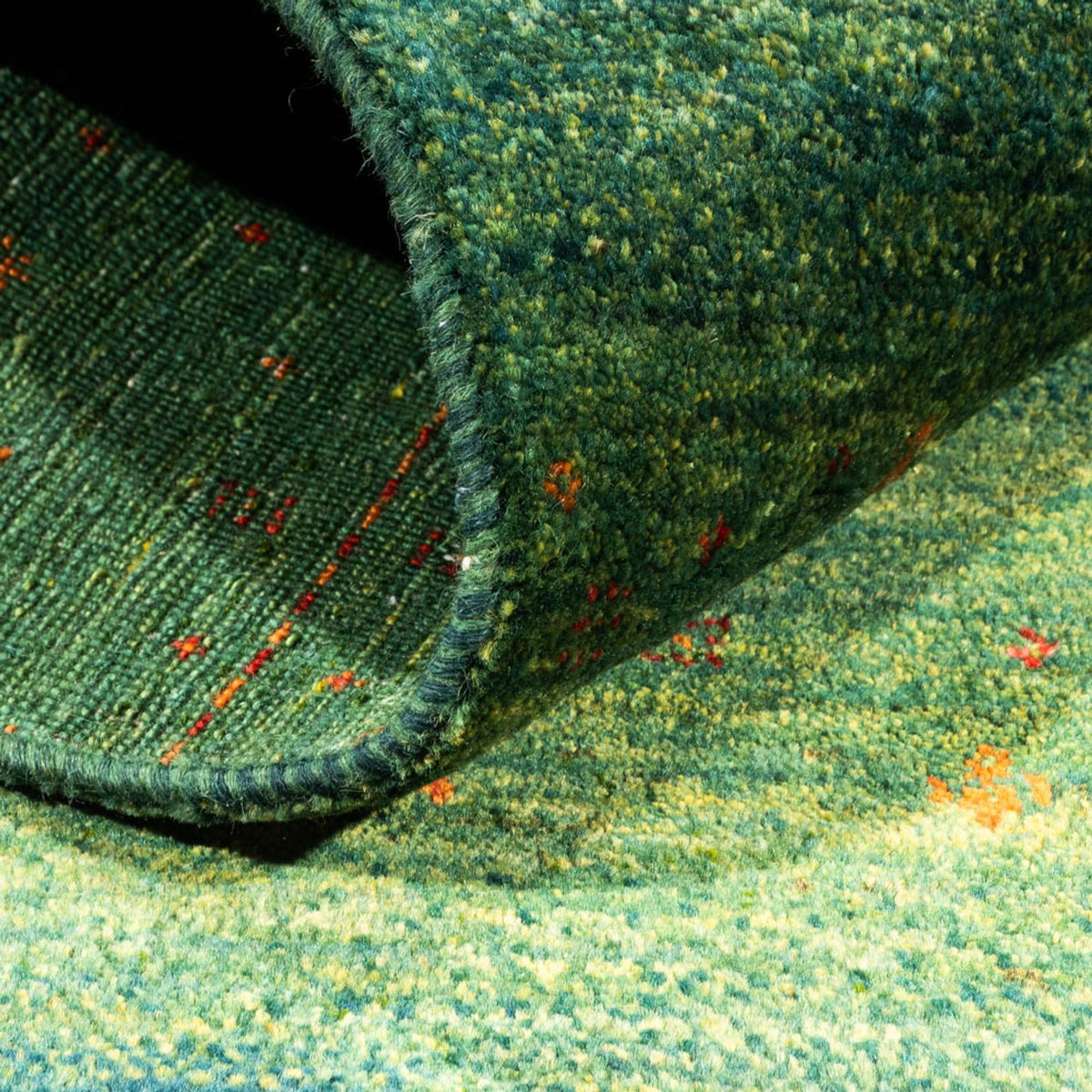 Alfombra Gabbeh - Loribaft Persa - 150 x 102 cm - verde