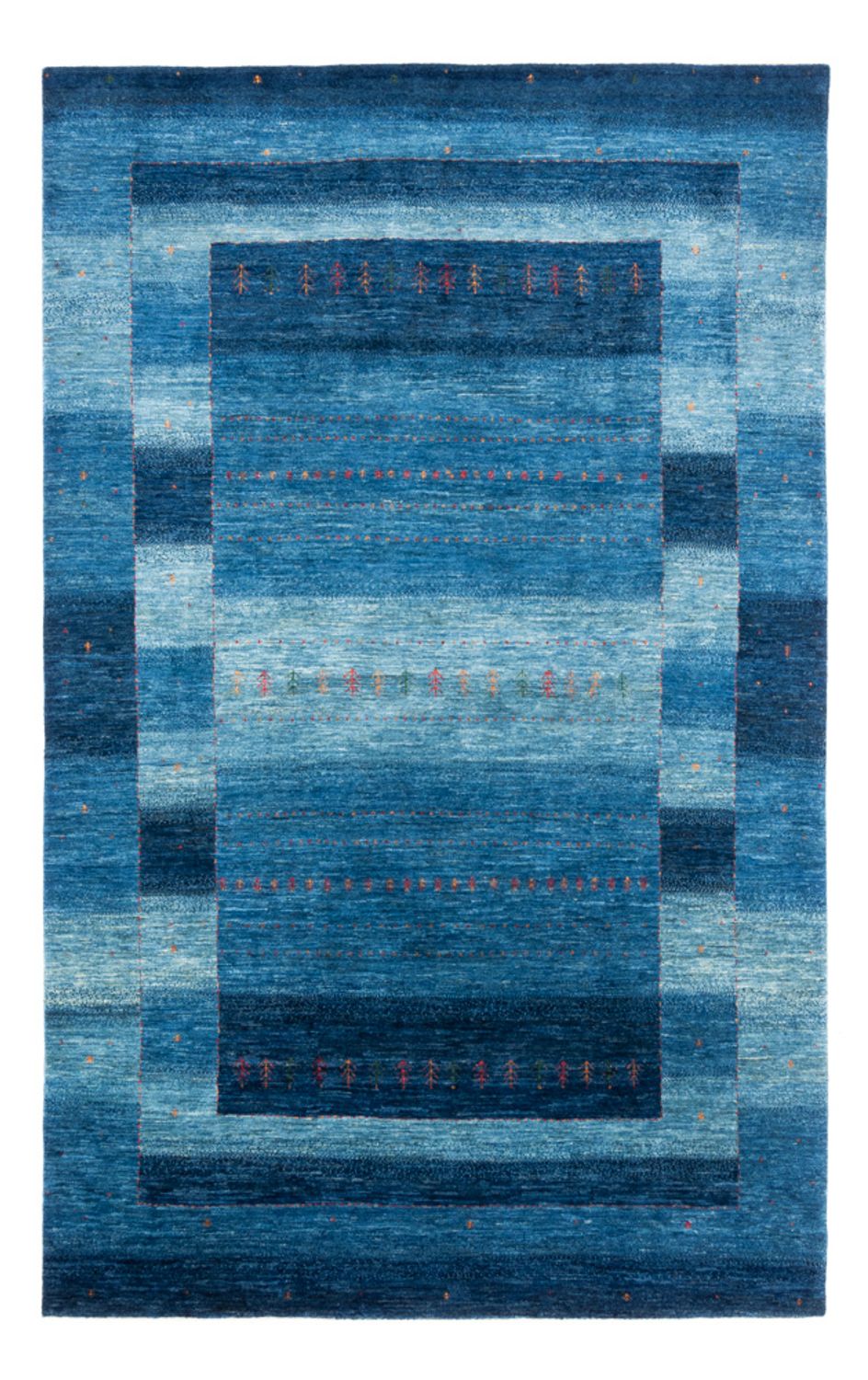 Alfombra Gabbeh - Loribaft Persa - 302 x 195 cm - azul