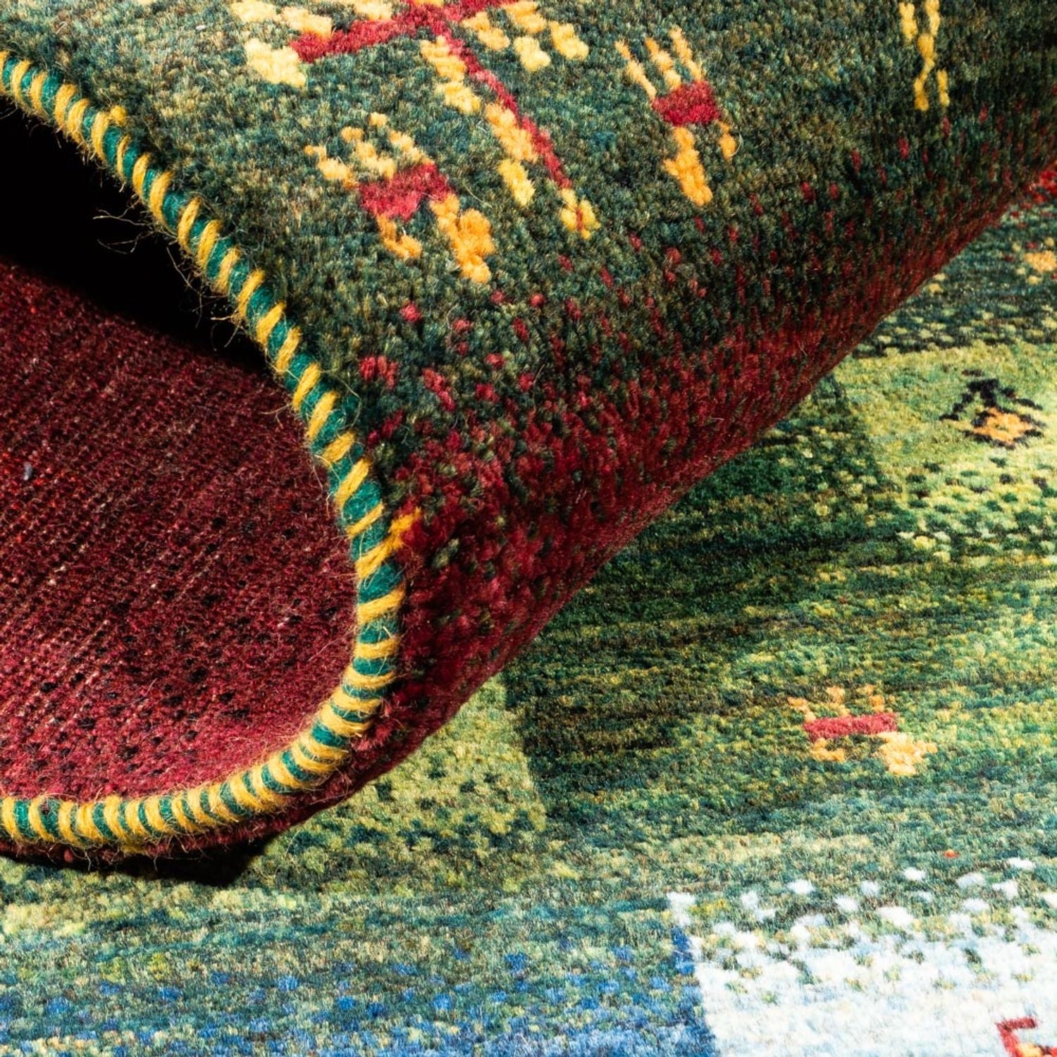 Alfombra Gabbeh - Loribaft Persa - Real - 181 x 122 cm - multicolor