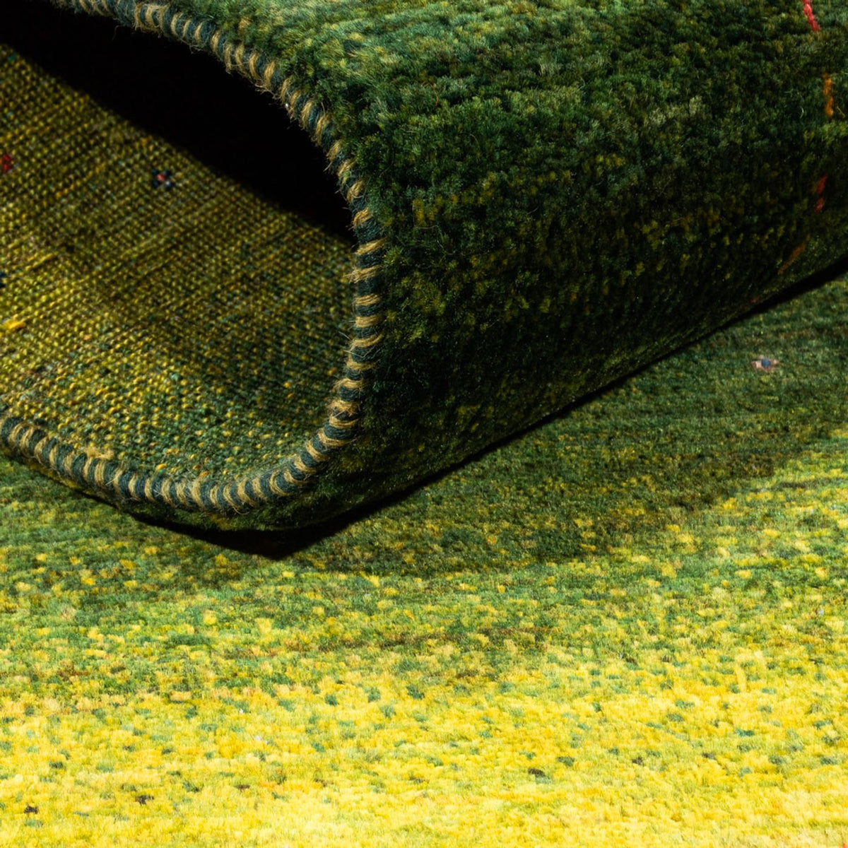 Alfombra Gabbeh - Loribaft Persa - 154 x 100 cm - verde