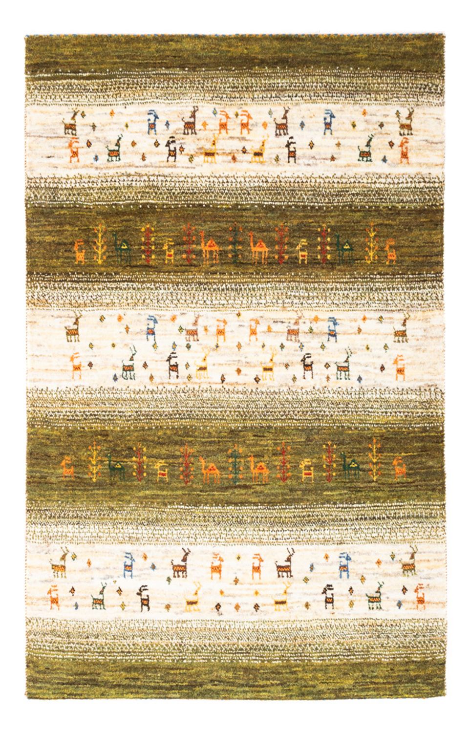 Alfombra Gabbeh - Loribaft Persa - 138 x 85 cm - multicolor
