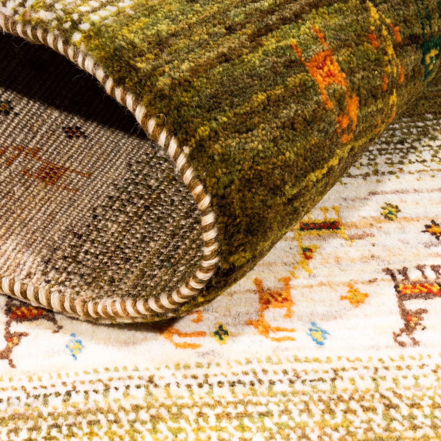 Alfombra Gabbeh - Loribaft Persa - 138 x 85 cm - multicolor