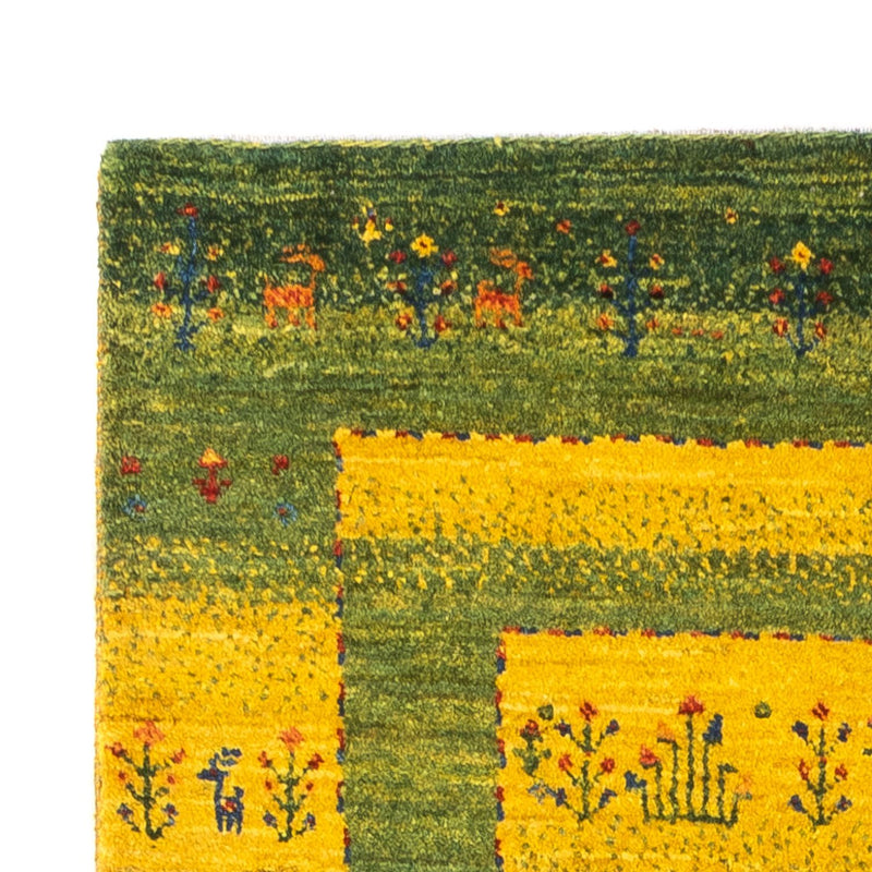 Alfombra Gabbeh - Loribaft Persa - 128 x 76 cm - verde