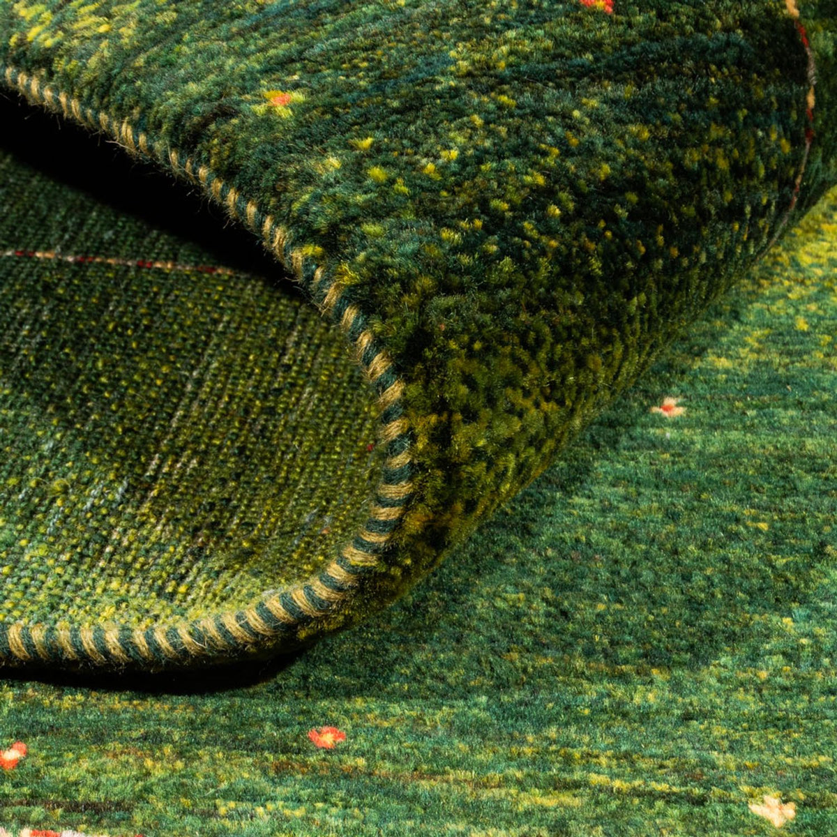 Alfombra Gabbeh - Loribaft Persa - 176 x 120 cm - verde