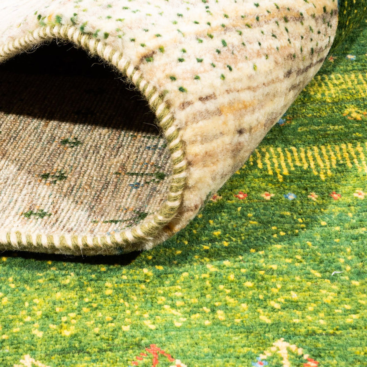 Alfombra Gabbeh - Loribaft Persa - 238 x 180 cm - verde