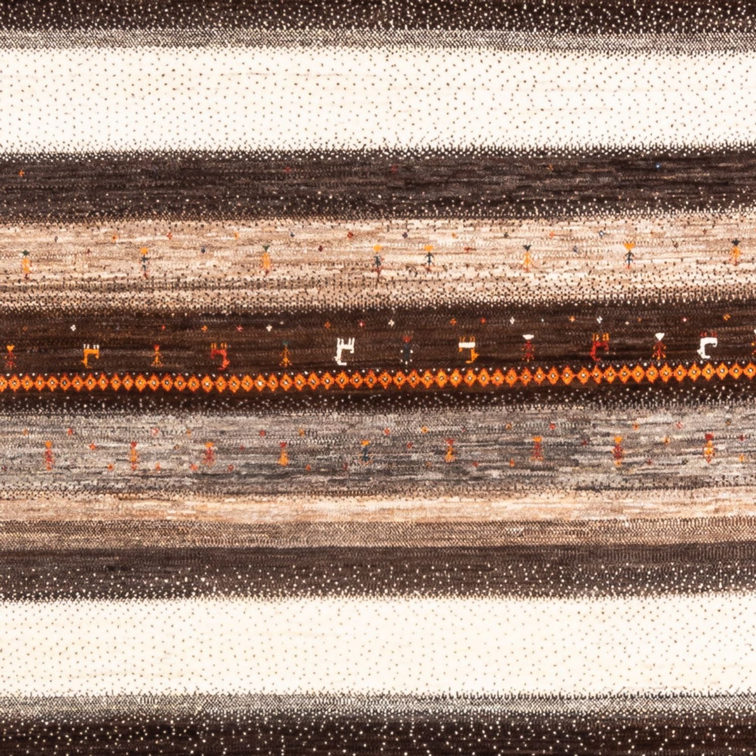 Alfombra Gabbeh - Loribaft Persa - Real cuadrado  - 198 x 212 cm - natural