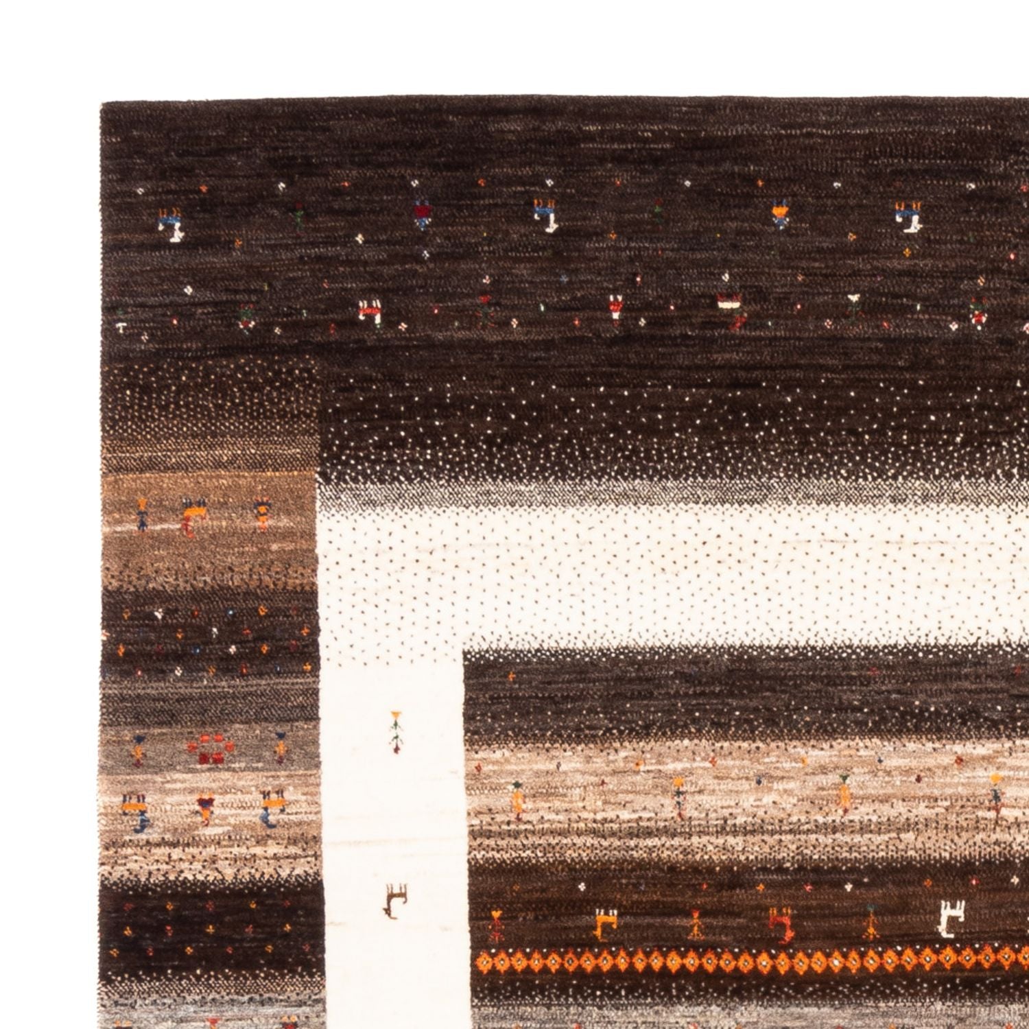 Alfombra Gabbeh - Loribaft Persa - Real cuadrado  - 198 x 212 cm - natural