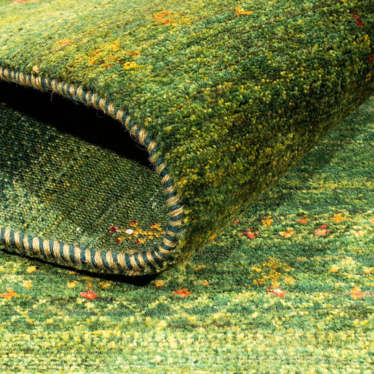 Alfombra Gabbeh - Loribaft Persa - 175 x 123 cm - verde