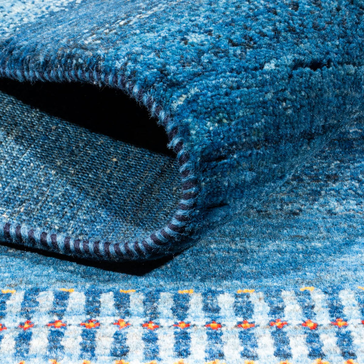 Alfombra Gabbeh - Loribaft Persa - 183 x 126 cm - azul