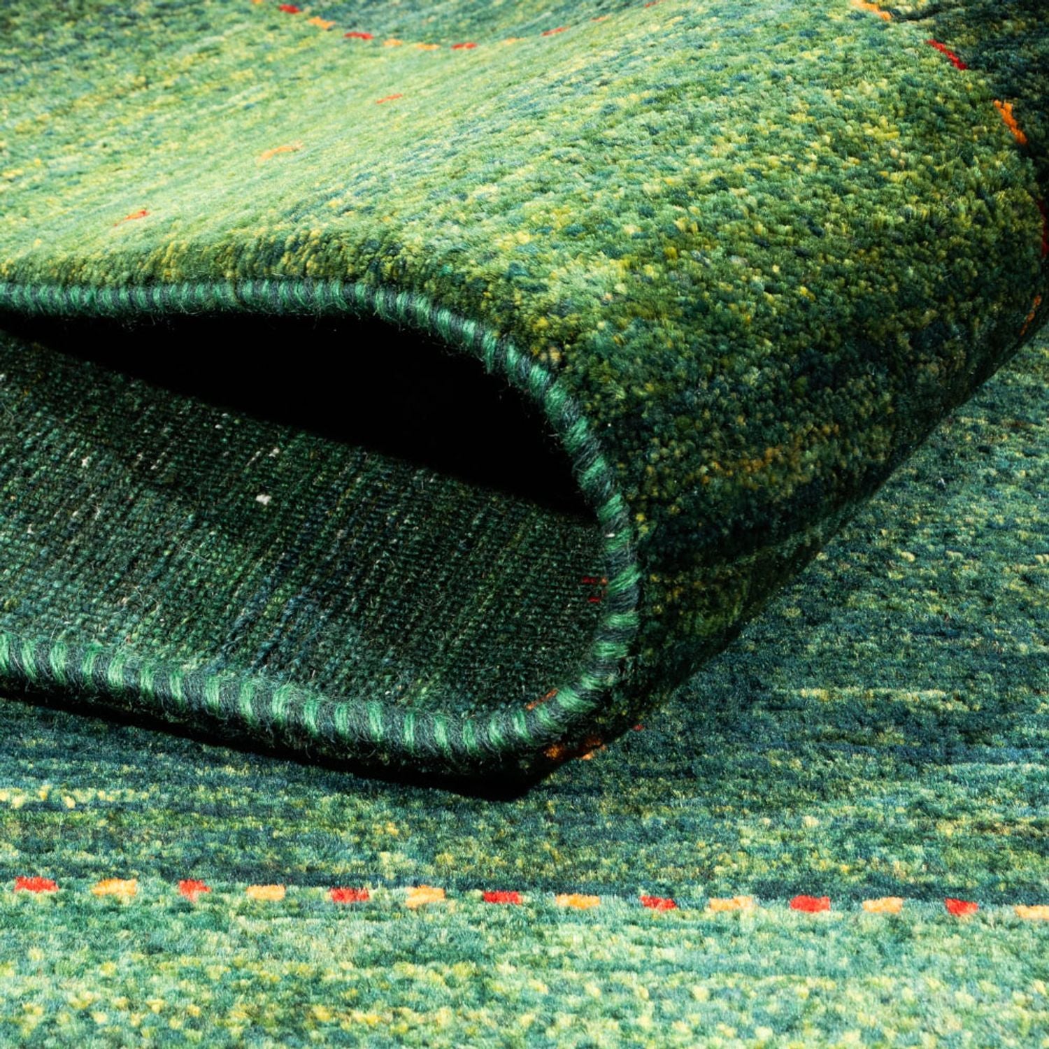 Alfombra Gabbeh - Loribaft Persa - 192 x 126 cm - verde