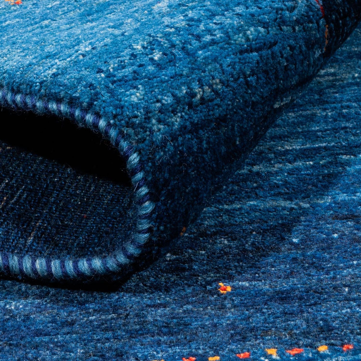 Alfombra Gabbeh - Loribaft Persa - 192 x 127 cm - azul