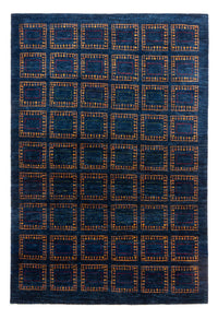 Alfombra Gabbeh - Loribaft Persa - 253 x 180 cm - azul
