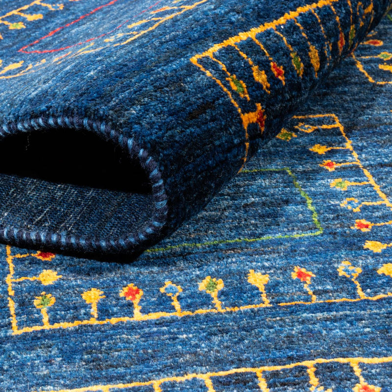 Alfombra Gabbeh - Loribaft Persa - 253 x 180 cm - azul