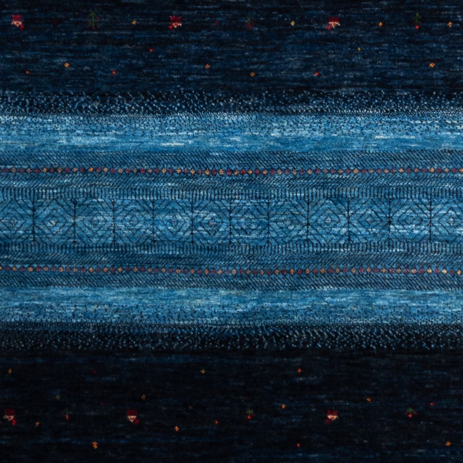 Alfombra Gabbeh - Loribaft Persa - 256 x 180 cm - azul