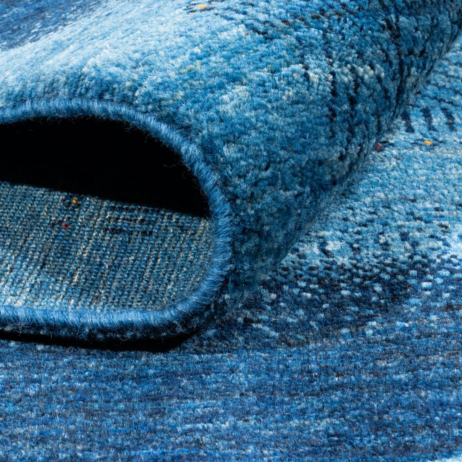 Alfombra Gabbeh - Loribaft Persa - 244 x 178 cm - azul