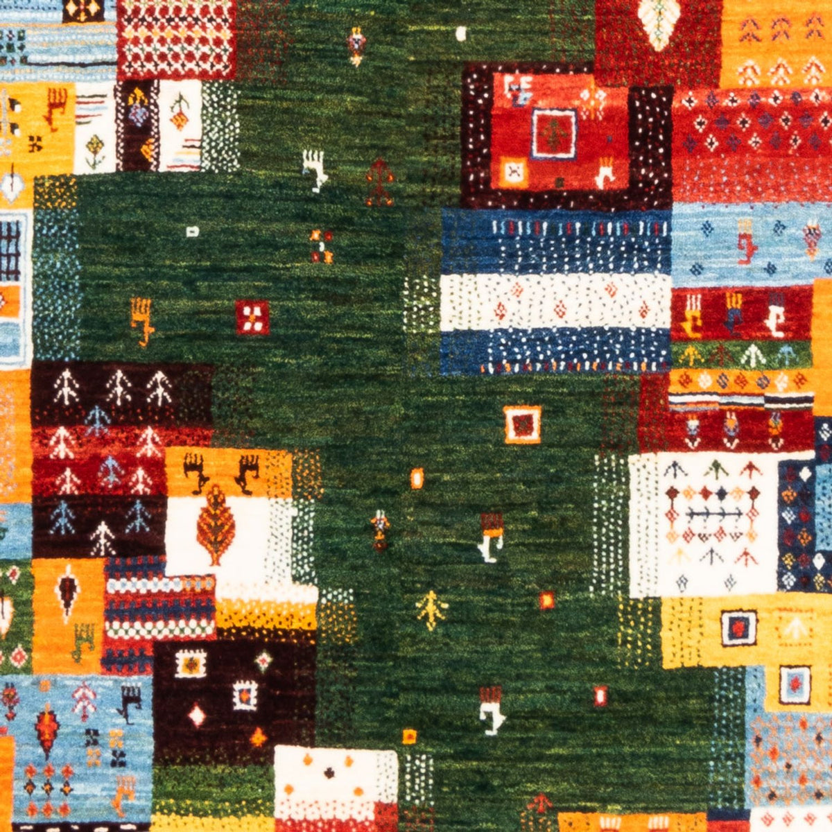 Alfombra Gabbeh - Loribaft Persa - 244 x 176 cm - verde