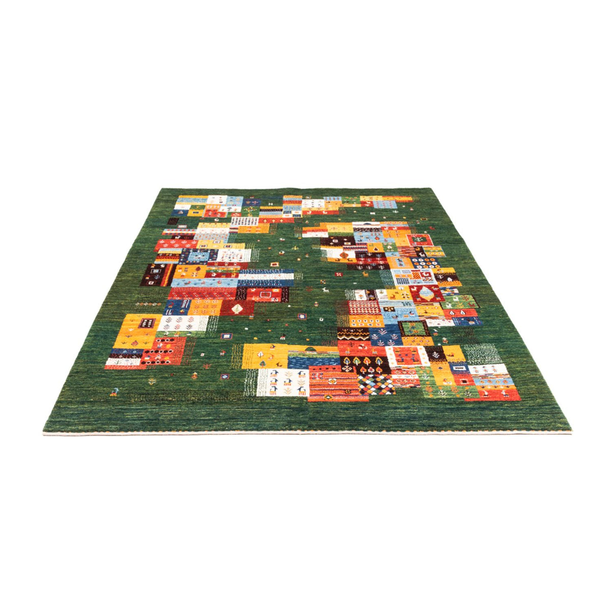 Alfombra Gabbeh - Loribaft Persa - 244 x 176 cm - verde