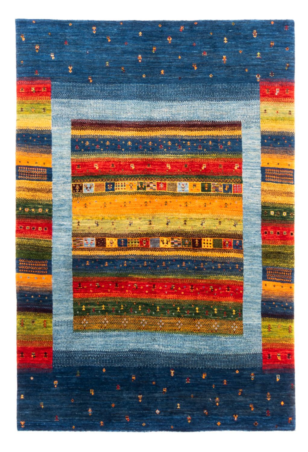 Alfombra Gabbeh - Loribaft Persa - Real - 239 x 162 cm - azul