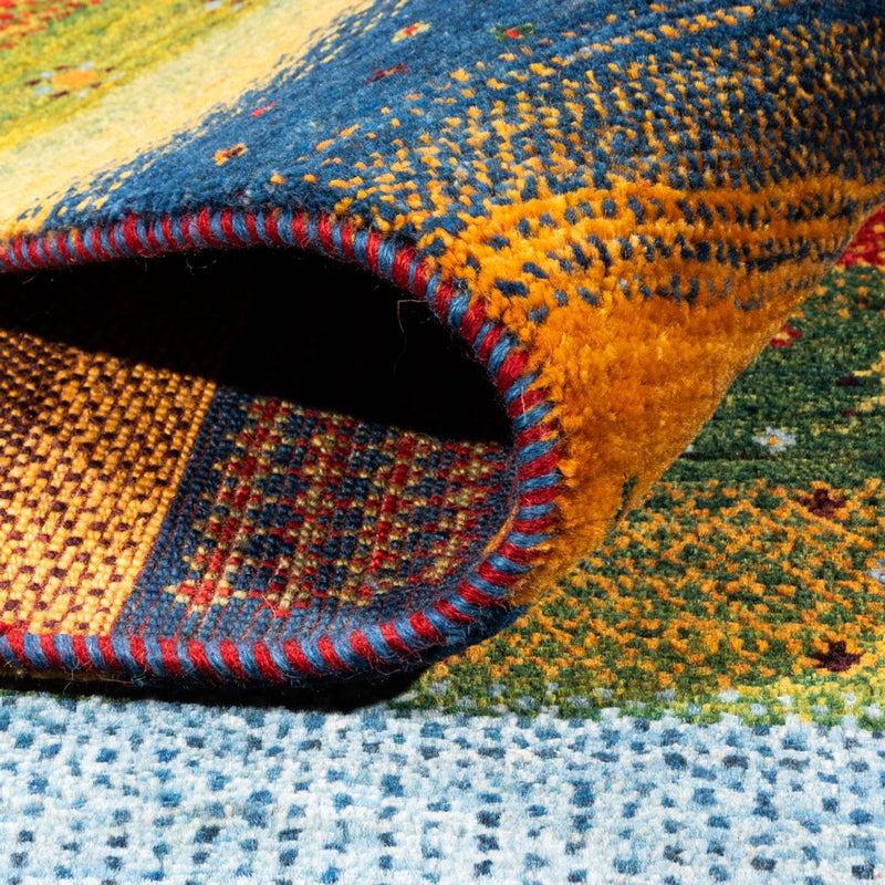 Alfombra Gabbeh - Loribaft Persa - Real - 239 x 162 cm - azul