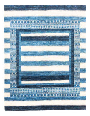 Alfombra Gabbeh - Loribaft Persa - Real - 222 x 172 cm - azul