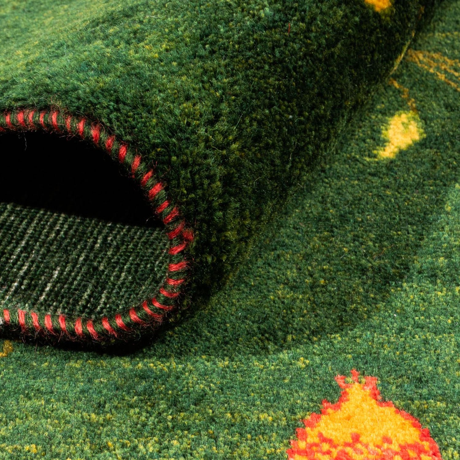 Alfombra Gabbeh - Loribaft Persa - 191 x 126 cm - verde