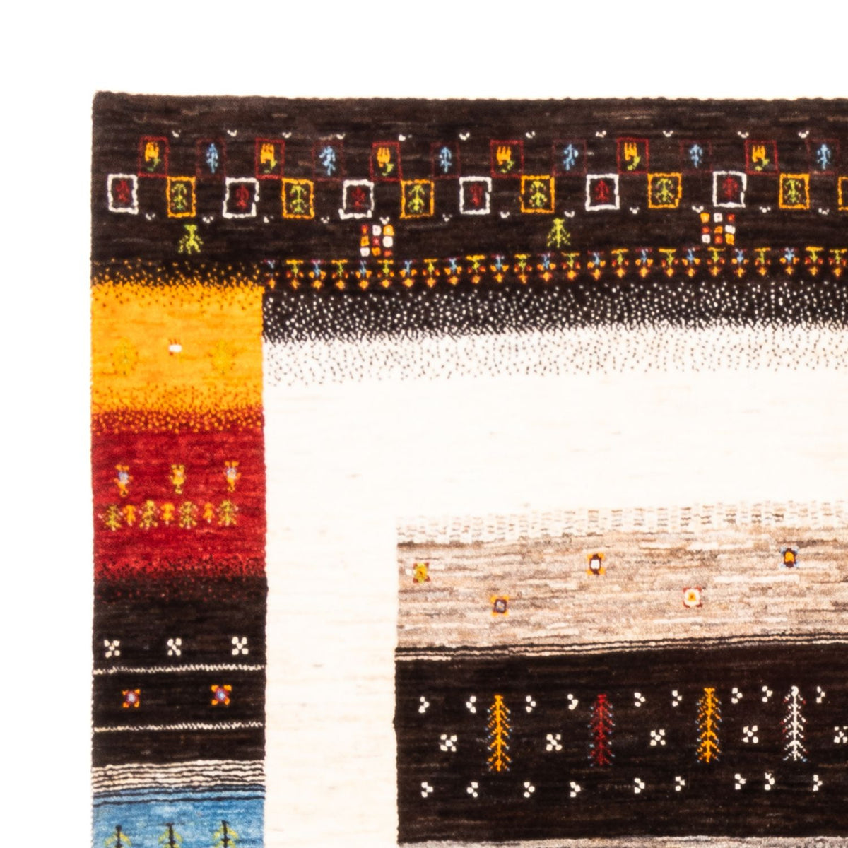 Alfombra Gabbeh - Loribaft Persa - Real - 244 x 177 cm - natural