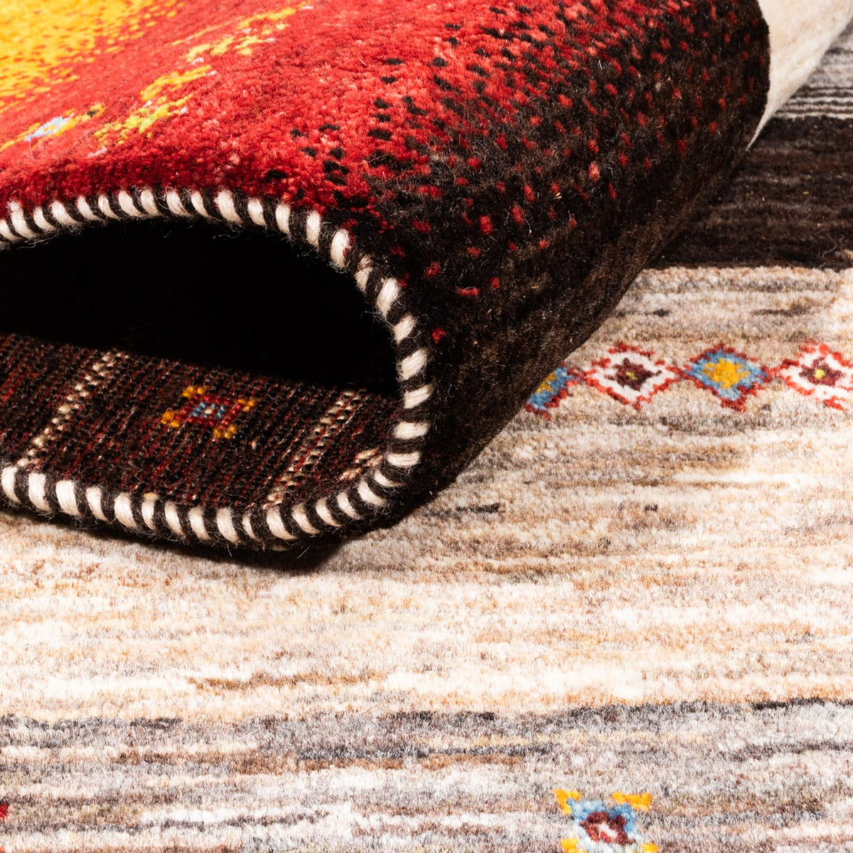 Alfombra Gabbeh - Loribaft Persa - Real - 244 x 177 cm - natural