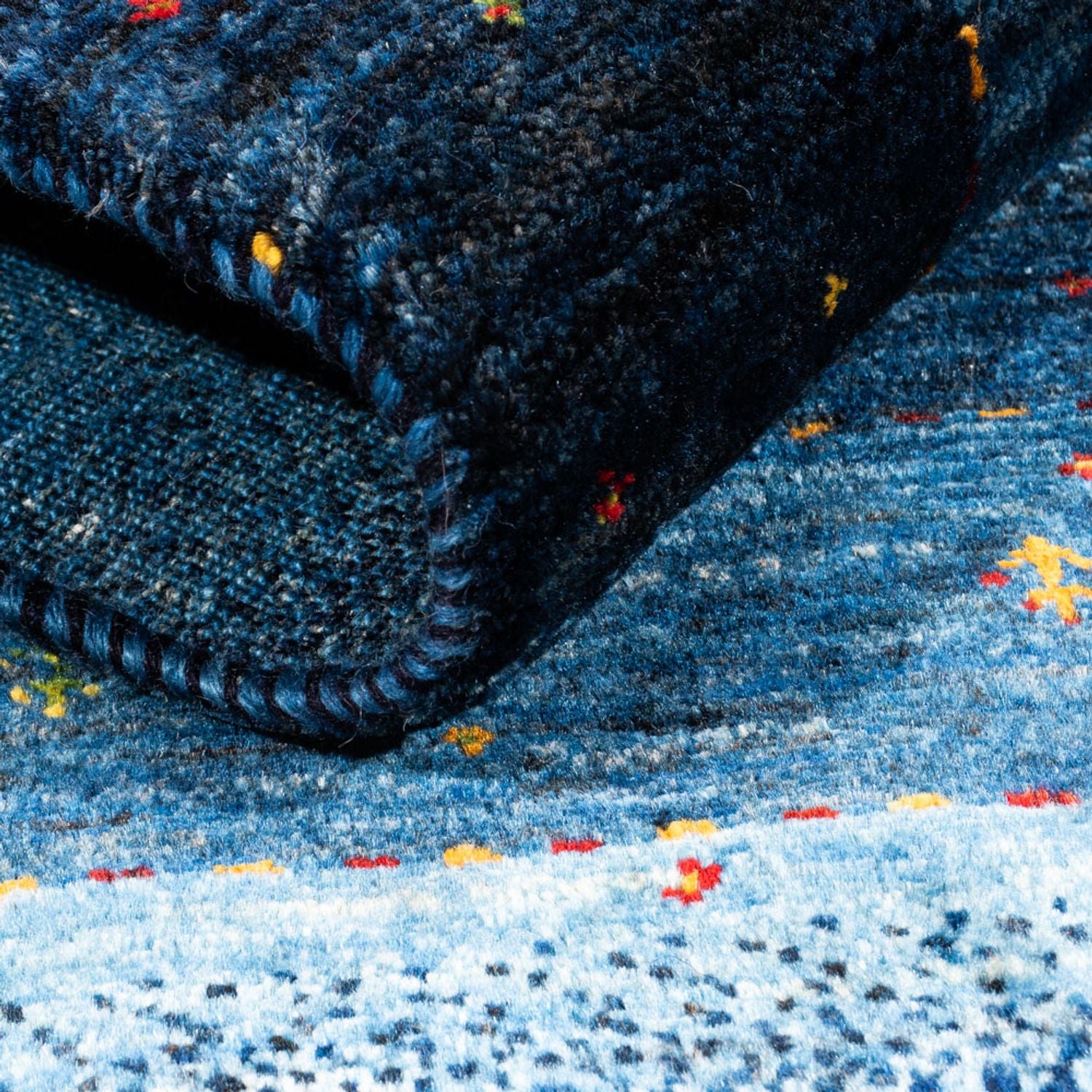 Alfombra Gabbeh - Loribaft Persa - 148 x 98 cm - azul