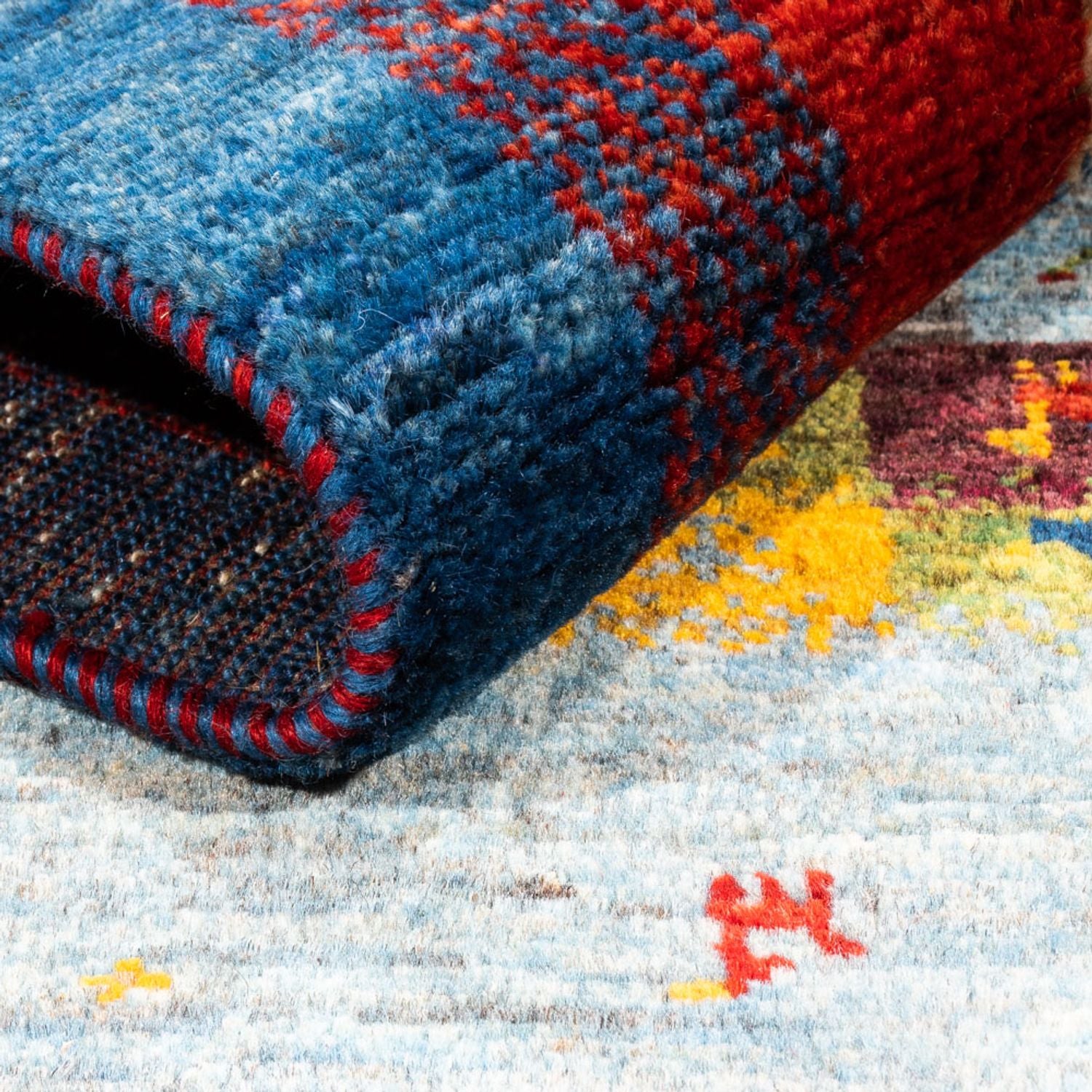 Alfombra Gabbeh - Loribaft Persa - Real - 141 x 107 cm - multicolor