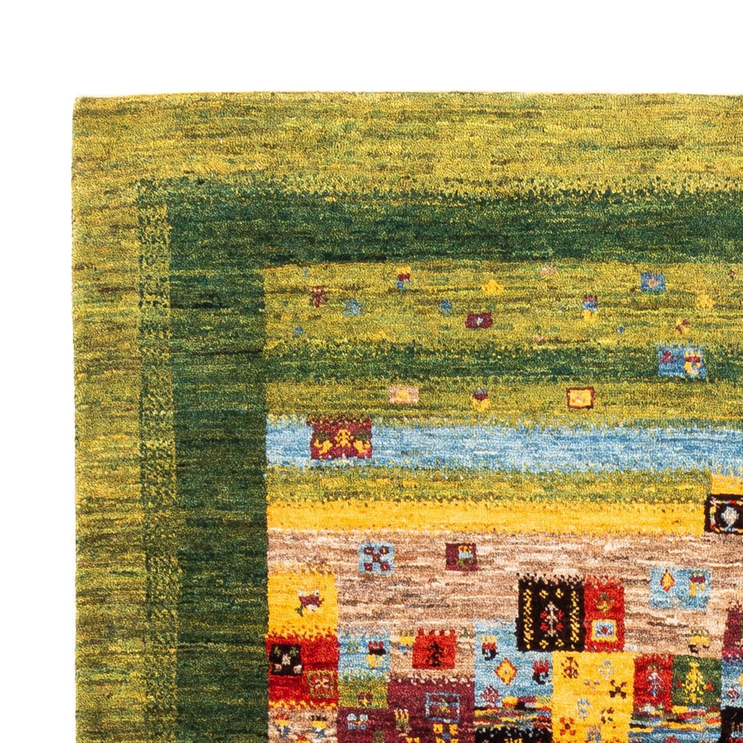Alfombra Gabbeh - Loribaft Persa - Real - 196 x 148 cm - verde