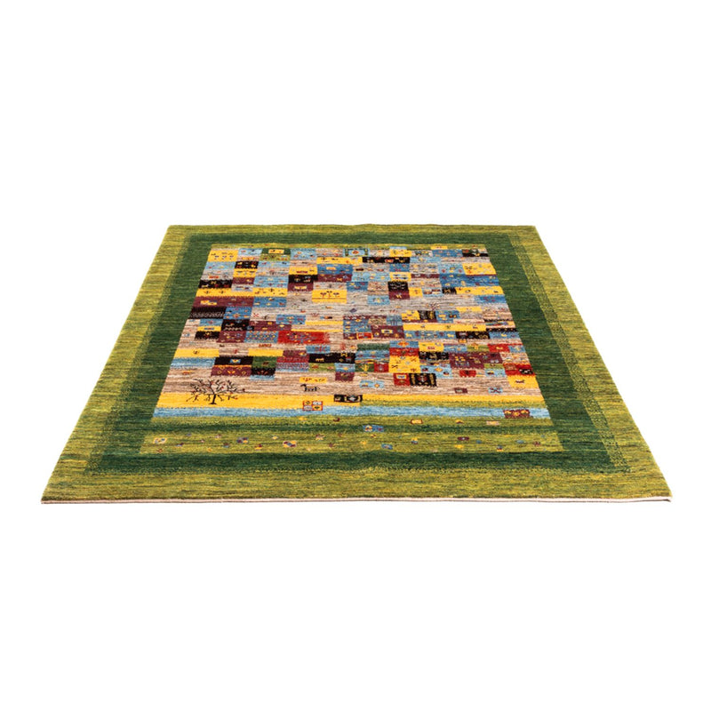 Alfombra Gabbeh - Loribaft Persa - Real - 196 x 148 cm - verde