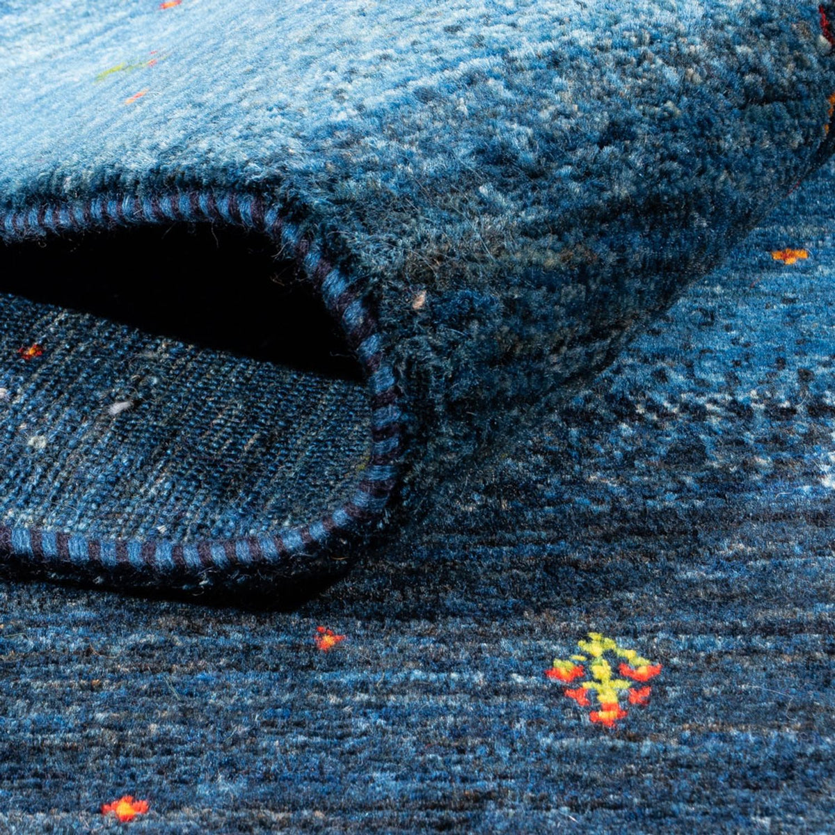 Alfombra Gabbeh - Loribaft Persa - 210 x 146 cm - azul