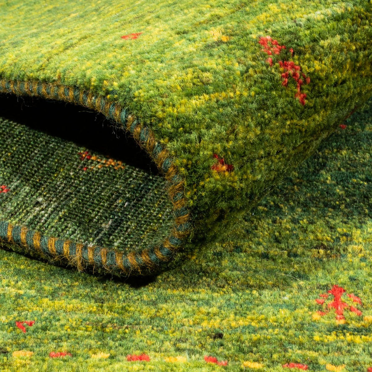 Alfombra Gabbeh - Loribaft Persa - 200 x 150 cm - verde